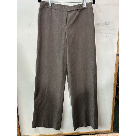 Anne Klein Classic Dress Pants Womens Size‎ 6 Brown Bootcut Stretch Flat Front - Picture 1 of 11